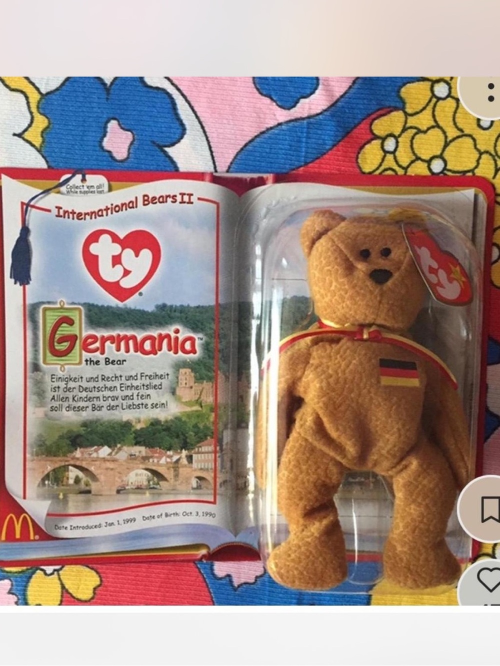 NWT Ty Teenie Beanie Babies Germania McDonalds Happy Meals Toy 2000